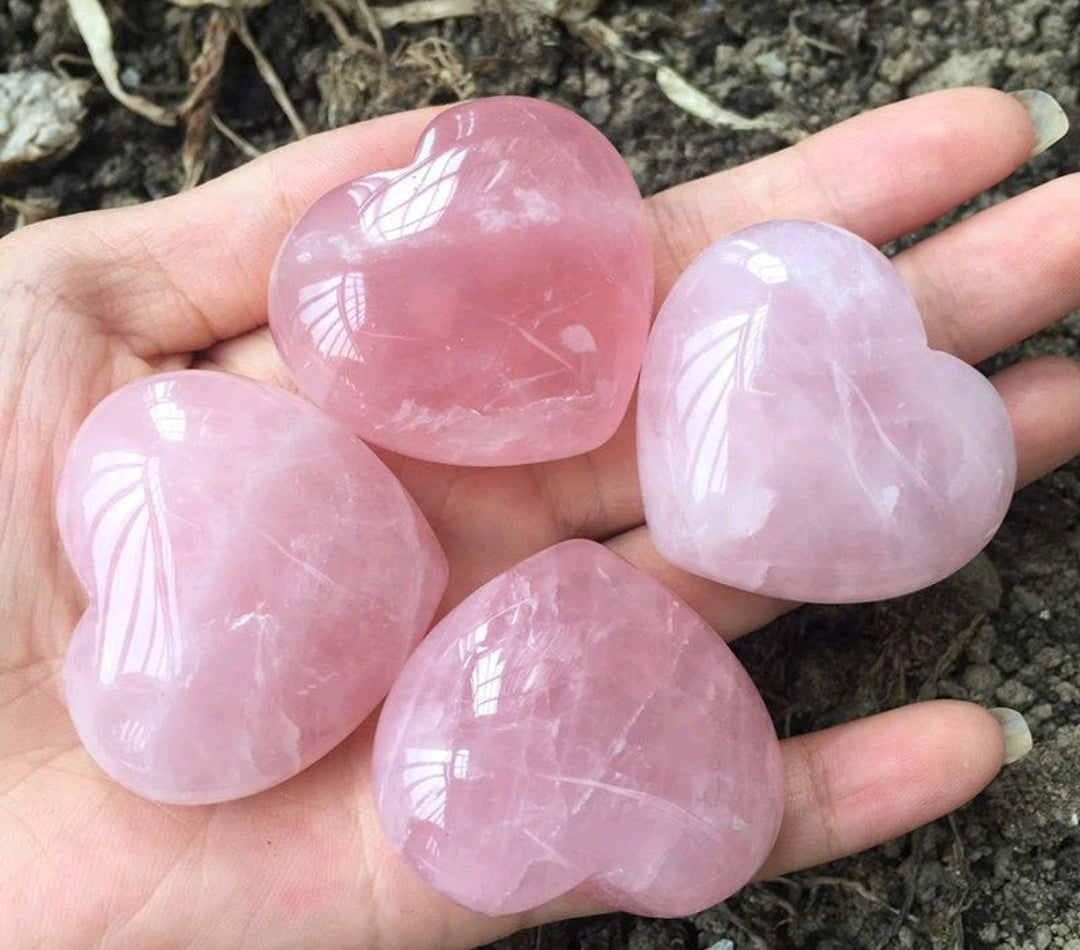 Natural Rose Quartz Heart