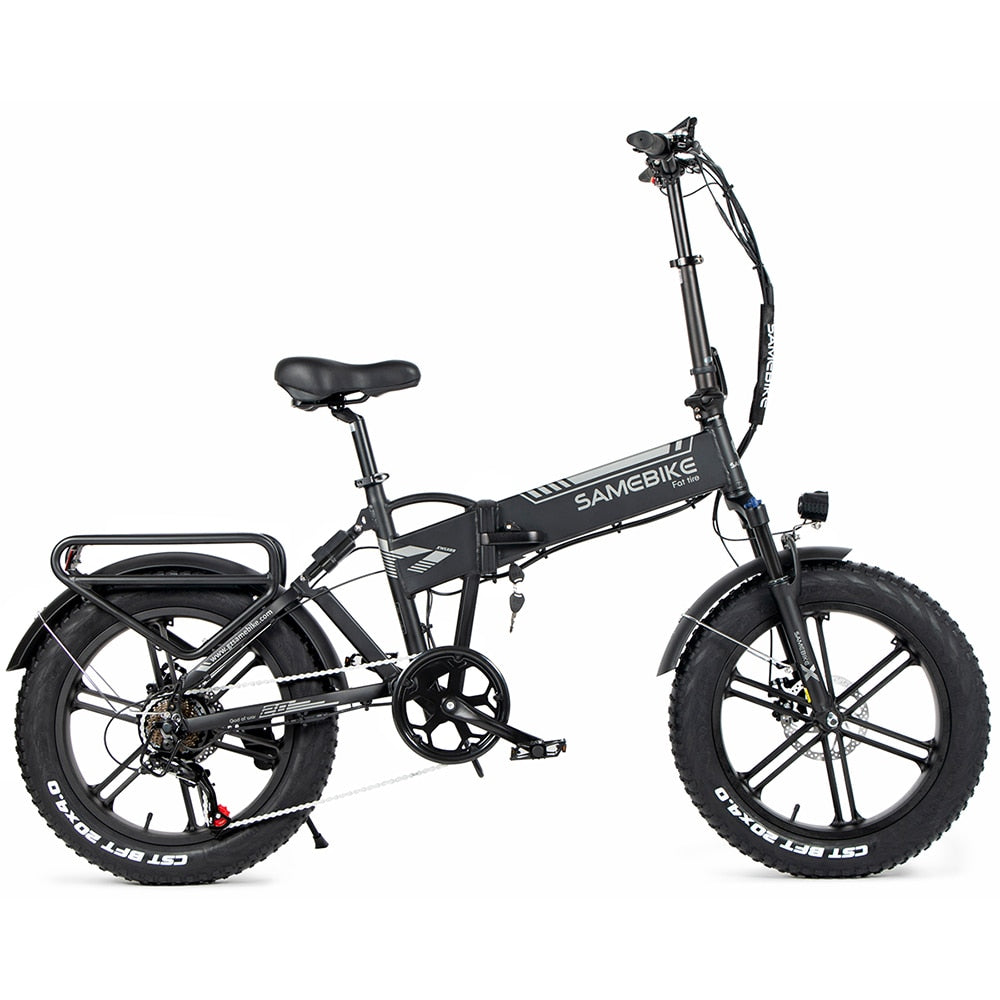 SAMEBIKE XWXL09 Electric Bike 500W 48V 10AH 20 Inch Foldable w/ Fat Tire Full Suspension MTB