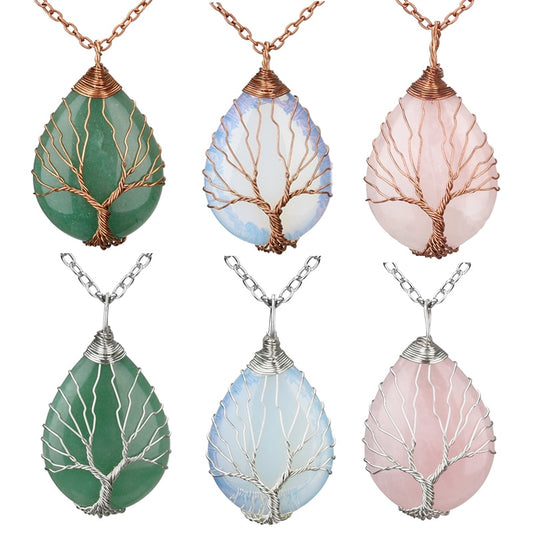 Natural Stone Tree of Life Pendant