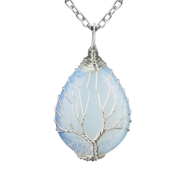 Natural Stone Tree of Life Pendant