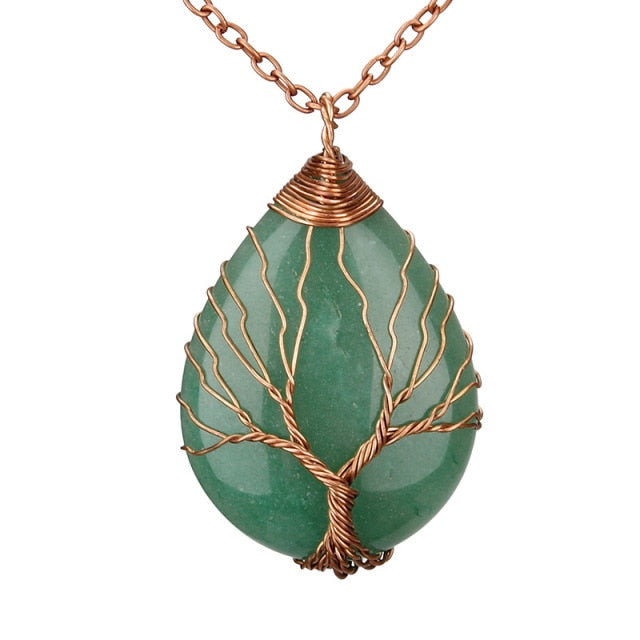 Natural Stone Tree of Life Pendant