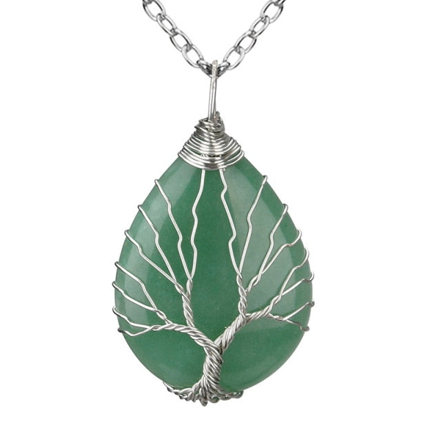 Natural Stone Tree of Life Pendant