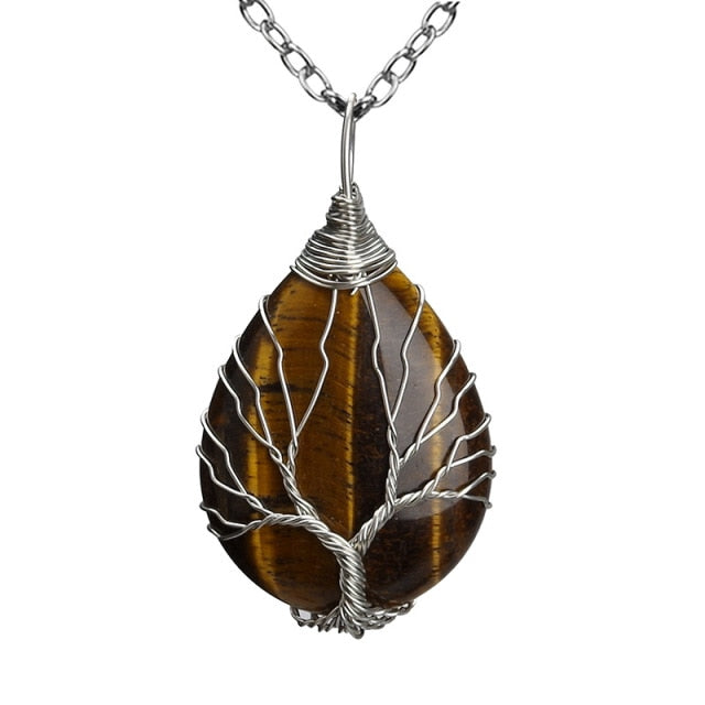 Natural Stone Tree of Life Pendant