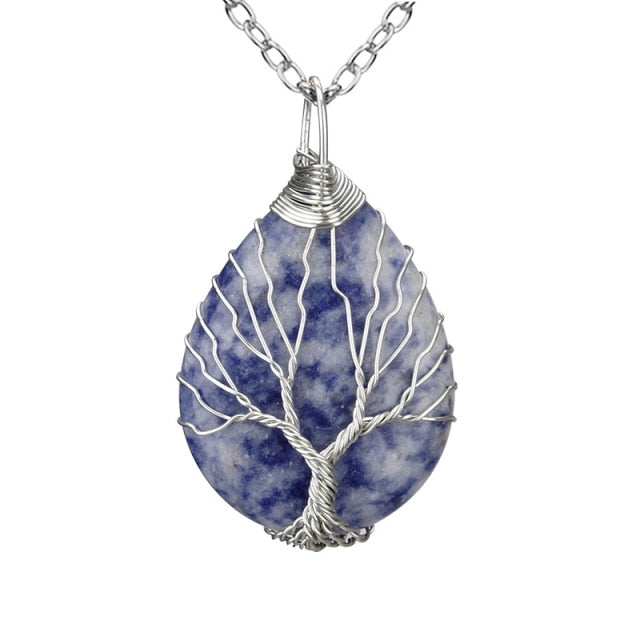 Natural Stone Tree of Life Pendant