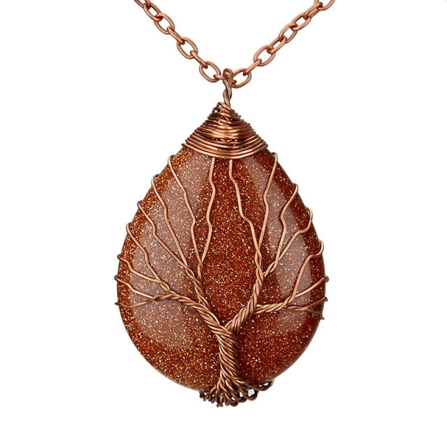 Natural Stone Tree of Life Pendant