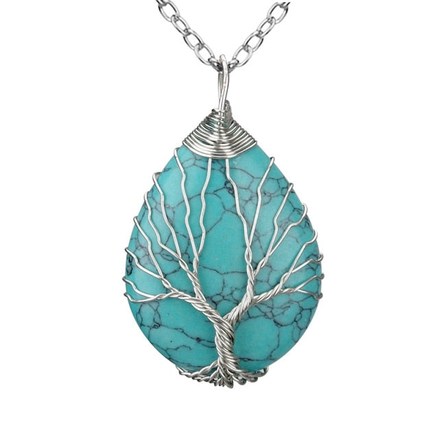 Natural Stone Tree of Life Pendant