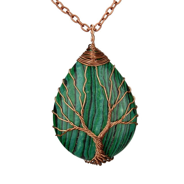 Natural Stone Tree of Life Pendant