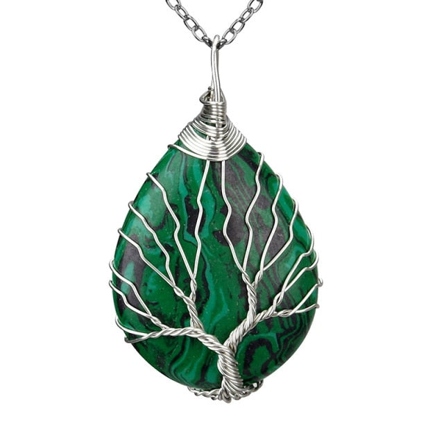 Natural Stone Tree of Life Pendant