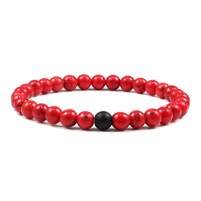 1-2PCS Beaded Bracelet Set. Natural Lava Stone